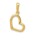 14K Yellow Gold Solid Polished Plain Heart Pendant - (A86-150)