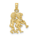 10K Yellow Gold 3-D Gemini Zodiac Pendant - (A88-735)