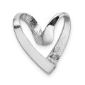 14K White Gold Polished Heart Chain Slide - (A90-421)