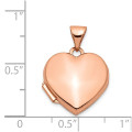 14K Rose Gold 15mm Plain Heart Locket - (A99-312)