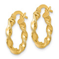 Leslie's 14K Yellow Gold Twisted Hoop Earrings 16mm length - (B37-217)