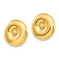 14K Yellow Gold Polished Round Fancy Earrings Jackets - (B44-353)