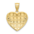 10K Yellow Gold Diamond-cut Heart Charm Pendant - (A89-316)