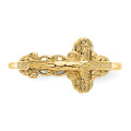 14K Yellow Gold Diamond-cut Crucifix Ring - Size 6 - (B31-649)