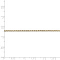 14K Yellow Gold 1.3mm Solid Diamond-cut Lobster Clasp Rope Chain Anklet Bracelet - Length 9'' inches - (C65-164)