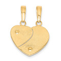 Mom Daughter Heart - 14K Two-tone Gold - Mommy Me Breakable Heart Double Pendants - (A84-779)