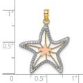 14K Tri-Color Gold Small Cutout Small Starfish Charm Pendant - (A94-323)