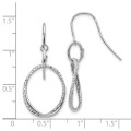 Leslie's 14K White Gold Polished & Textured Shepherd Hook Earrings - (B37-282)