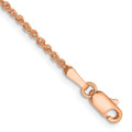 14K Rose Gold 1.7mm Ropa Chain Anklet - Length 10'' inches - (C64-207)