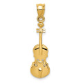 14K Yellow Gold Violin Charm - (A83-604)