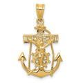 14K Yellow Gold Mariners Cross Pendant 29mm length - (A83-924)