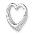 10K White Gold Polished Heart Chain Slide - (A88-751)