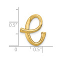 14K Yellow Gold Polished Letter E Initial Slide - (A90-630)