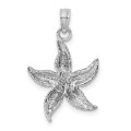 14k White Gold Starfish Pendant - (A90-697)