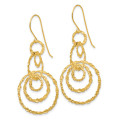 14K Yellow Gold Dangle Circles Earrings - (B42-442)