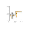 14k Yellow Gold Micro PaveZ Cross Post Earrings - (B41-539)