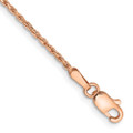 14K Rose Gold 1.5mm Diamond-cut Rope Chain Anklet - Length 9'' inches - (C63-978)