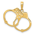 14K Yellow Gold Handcuffs Pendant - (A83-129)