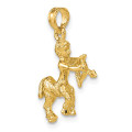 14K Yellow Gold 3-D Sagittarius Zodiac Charm Pendant - (A89-996)