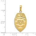 14K Yellow Gold Polished Police Badge Pendant - (A83-162)