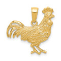 14K Yellow Gold Rooster Pendant - (A84-772)