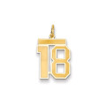 14k Yellow Gold Medium Satin Number 18 Charm Pendant - (A87-763)