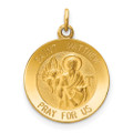 14K Yellow Gold Saint Matthew Medal Charm 15mm width - (B11-607)