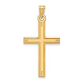 14K Yellow Gold Cross Charm 37mm length - (B11-689)