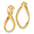 Leslie's 14K Yellow Gold Polished Oval Twisted Hoop Earrings 24mm length - (B37-251)