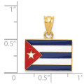 14K Yellow Gold Enameled Cuba Flag Pendant - (A84-778)