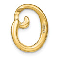 14K Yellow Gold Polished Letter O Initial Slide - (A90-728)