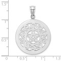 14K White Gold Tribal Star In Round Frame / Gate Jewelry Charm Pendant - (A92-889)