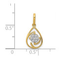 14K Yellow Gold Polished Diamond Teardrop Pendant 1/15-Carat - (A97-211)