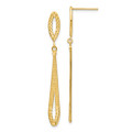 14K Yellow Gold Diamond-cut Dangle Post Earrings - (B36-865)