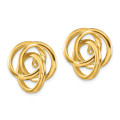 14K Yellow Gold Polished Love Knot Earrings Jackets 18mm length - (B41-900)