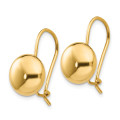 14K Yellow Gold Polished 10.5mm Button Kidney Wire Earrings - (B44-249)