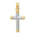 14K Two-tone Gold Cross Pendant 27mm length - (A84-664)