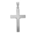 Crucifix Pendant with Textured Ray Pattern Cross - 14k White Gold - (A85-974)
