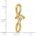 14K Yellow Gold Polished Letter F Initial Slide - (A90-667)