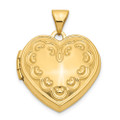 14K Yellow Gold Domed Heart Locket 23x18mm - (A99-354)