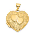 14K Yellow Gold Double Heart Locket 24x19mm - (A99-436)