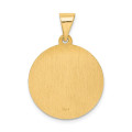 14K Yellow Gold Hollow with Satin Finish Round Spanish Perpetuo Socorro Medal - (B14-581)