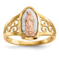14k Two Tone Gold Lady of Guadalupe Ring - Size: 7 - (B32-102)