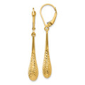 Leslie's 14K Yellow Gold Diamond-cut Dangle Leverback Earrings - (B37-134)