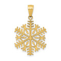 14K Yellow Gold Polished 3-D Snowflake Pendant - (A83-202)