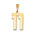 14k Yellow Gold Large Polished Number 11 Charm Pendant - (A87-347)