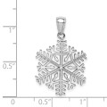 14k White Gold Polished 3-D Snowflake Pendant - (A90-614)