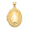 14K Yellow Gold Hand Engraved Locket 30x21mm - (A99-472)