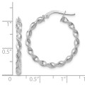 Leslie's 14K White Gold Twisted Hoop Earrings 26mm length - (B37-253)