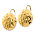 14K Yellow Gold Hammered Circle Earrings - (B42-114)